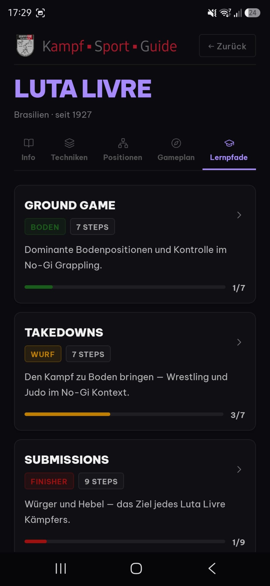 Ansicht der KSG App