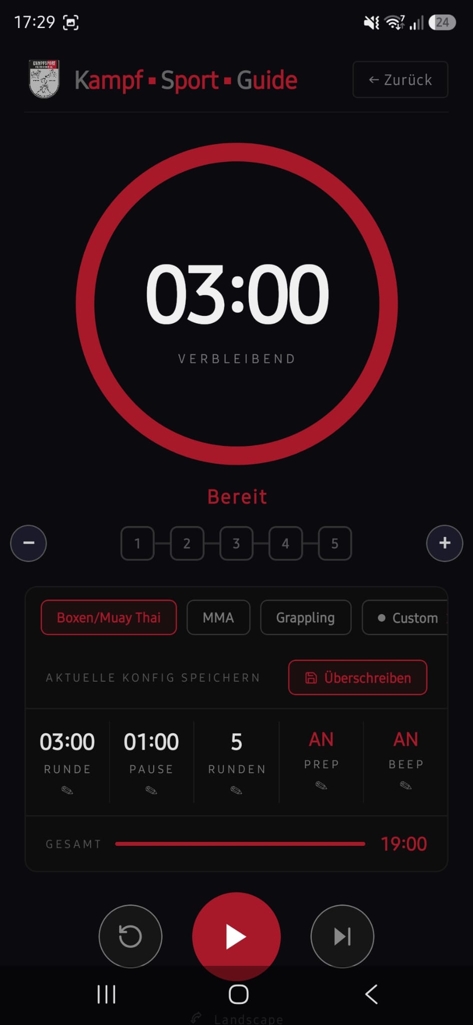 Ansicht der KSG App